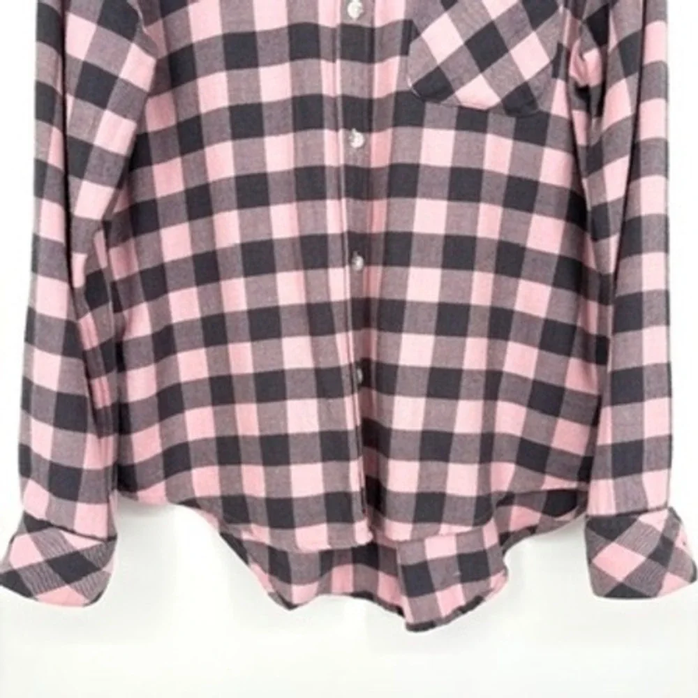 Rails‎ Milo Button Down Shirt Pink Charcoal Bubblegum Buffalo Check Plaid Size S